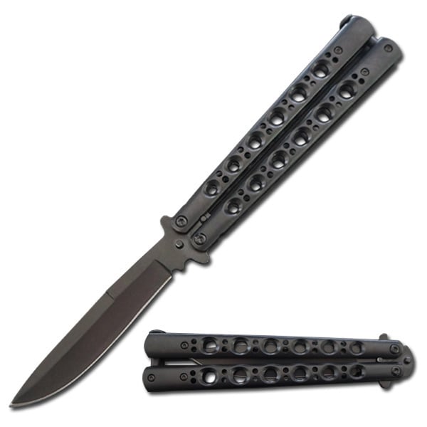 5.5" Closed Length Black Scorpion Balisong Butterfly Flipper Knife