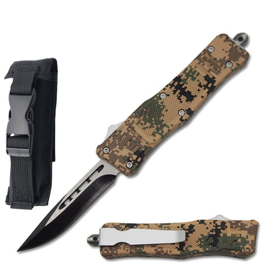 7" Street Walker Out Of The Front OTF Knife - Digital Camo