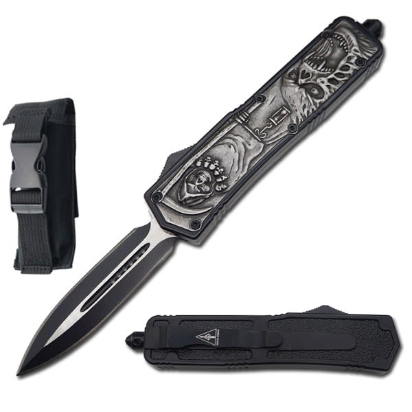 8" Stonewash Grim Reaper Automatic OTF Knife