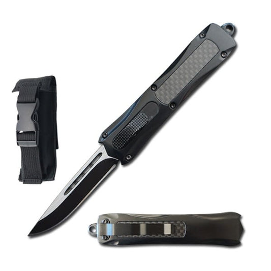 7" Carbon Fiber Handle Drop Point Blade Automatic OTF Knife