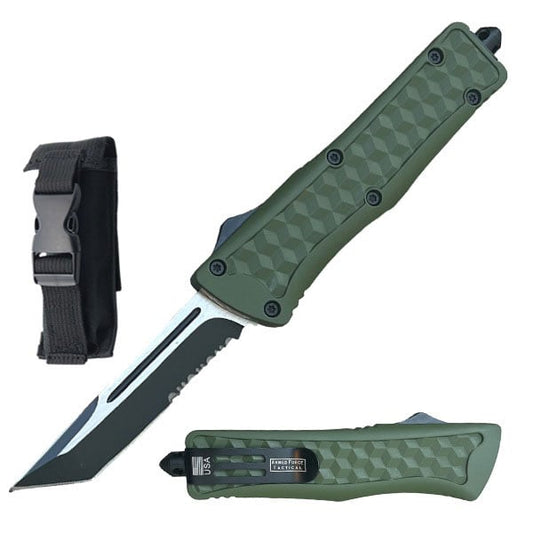 9" Army Green Handle Tactical Tanto OTF Automatic Knife