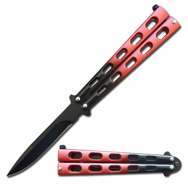 5.25" Closed Length Red Striker Balisong Butterfly Knife