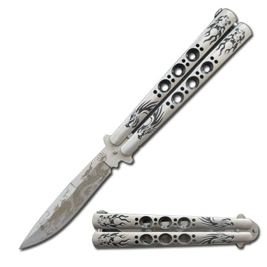 Silver Dragon Striker Balisong Butterfly Knife