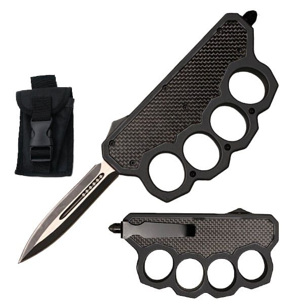 Carbon Fiber Knuckle Out The Front OTF Knife