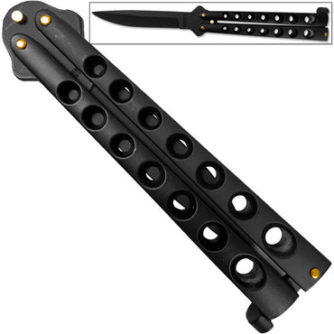 5.25" Closed Length Helix Butterfly Balisong Knife - Black