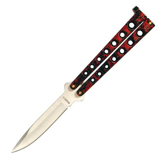 5.25" Closed Length Helix Butterfly Balisong Knife - Red