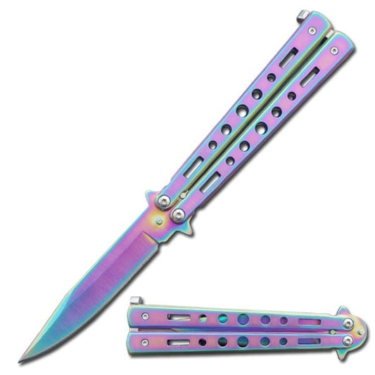 5" Closed Length Moonlight Masquerade Titanium Butterfly Knife