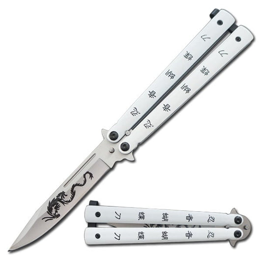 White Dragon Balisong Butterfly Knife