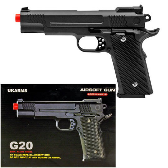 G20 350 FPS Full Metal M945 Replica Airsoft Spring Hand Gun Pistol