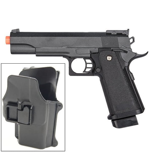 G6H M1911 1911 A1 Metal Airsoft Spring Pistol with Quick Release Holster