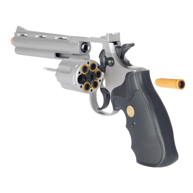 G36B Spring Powered Airsoft Revolver Old West Silver