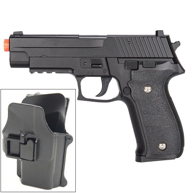 G26H Airsoft Metal 226 Spring Pistol with Quick Release Holster 280 FPS