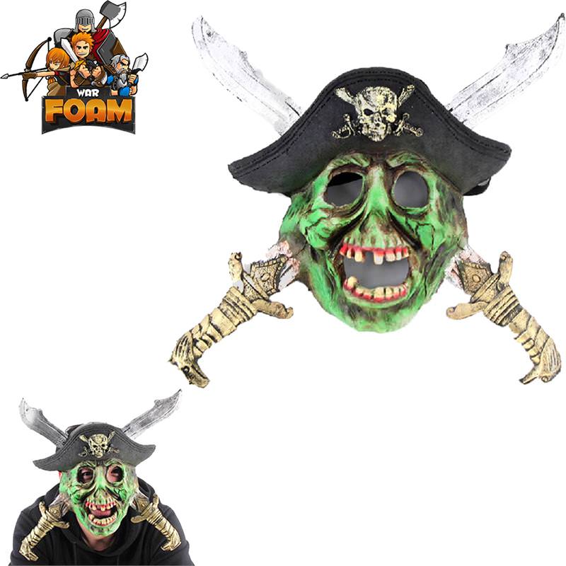 Zombie Skull Pirate Crossed Swords Hat Mask For Cosplay Halloween Masquerade