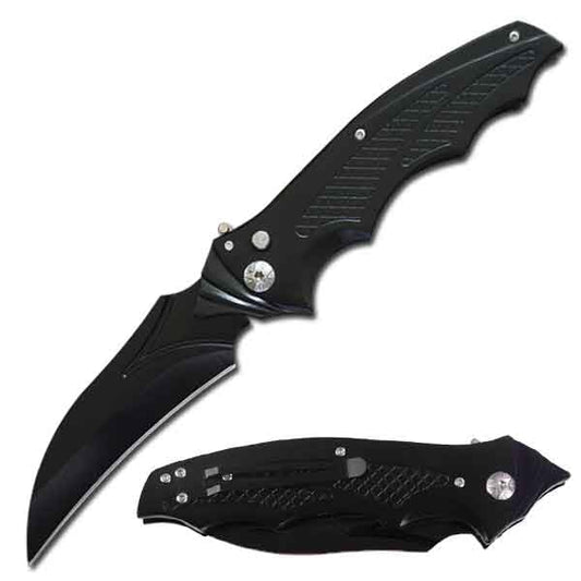5.95" Closed Black Automatic Switch Blade Bat Knife