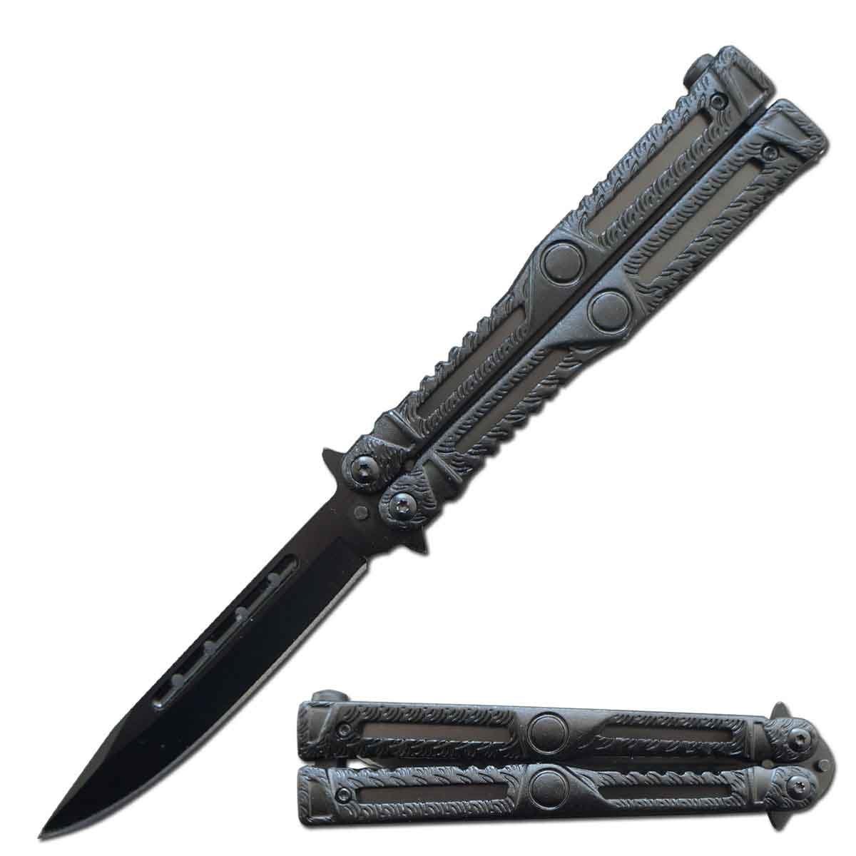 Creature Comforts Black Butterfly Balisong Knife Flipper