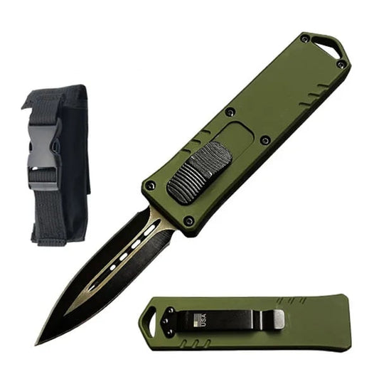 7.5" Green Exocel Dagger OTF Automatic Dual Action Out The Front Knife