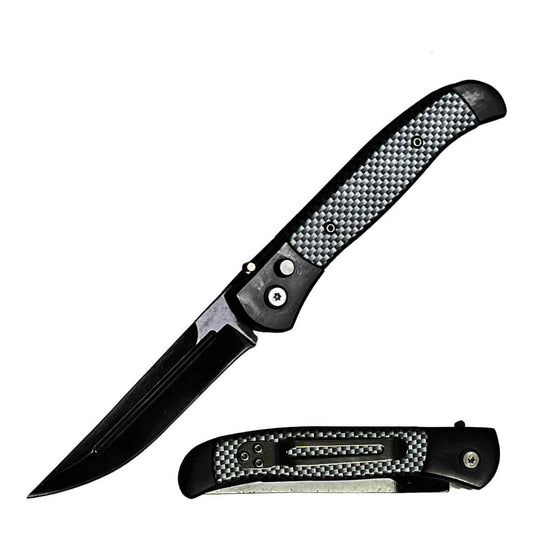 4.5" Closed Everyday Carry Clip Point Auto Switchblade Knife Black