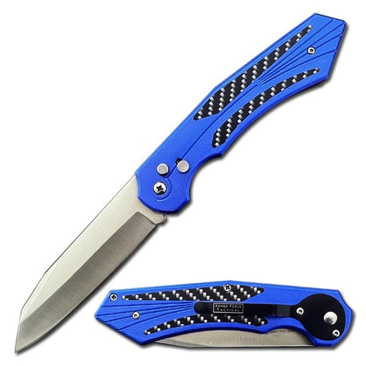 9.5" Blue Primal Automatic Switch Blade Knife