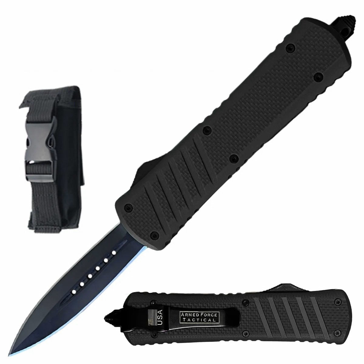 9" Military Grade G10 Handle OTF Dual Action Automatic Knife