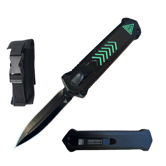 7.5" Green Arrows Automatic Dagger Point Blade OTF Knife