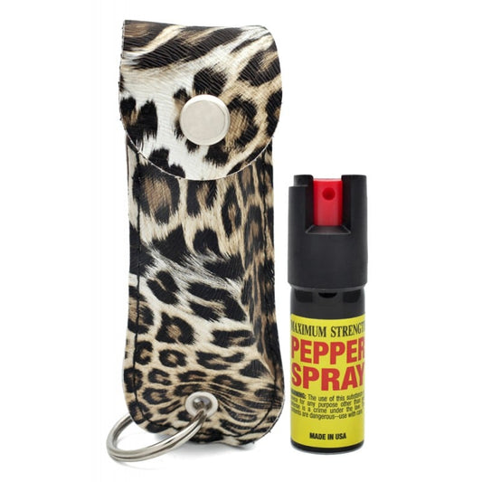 Cheetah Keychain Personal Defense Pepper Spray OC-18 1/2 oz With Case