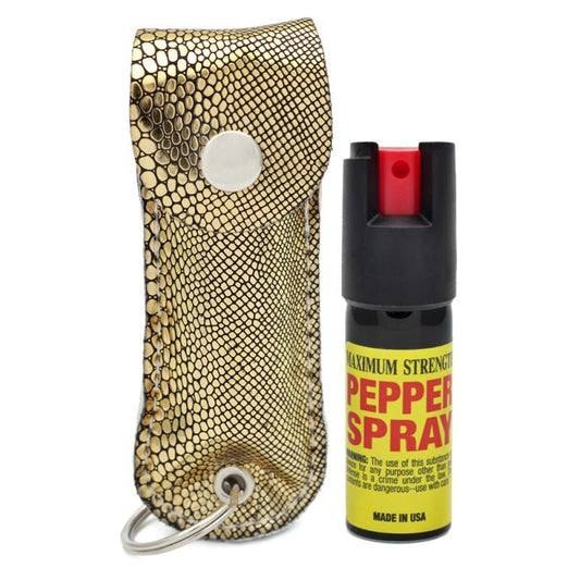 Snake Skin Pattern Personal Defense Pepper Spray OC-18 1/2 oz - Yellow