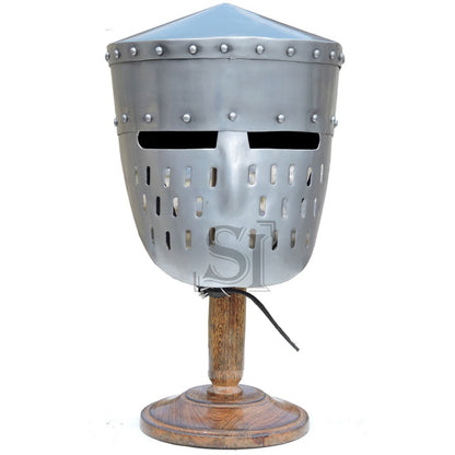 Crusader Peaked Pot Helmet with Stand