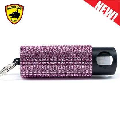 Bling It On Key Ring Self Defense Pepper Spray Pink Jeweled Cary Case