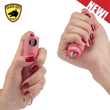 Harm & Hammer Spiked Pepper Spray PINK Glass Breaker Combo Punch