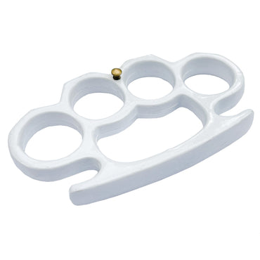 Solid Steel Heavy Duty Knuckle Duster Belt Buckle Paperweight White