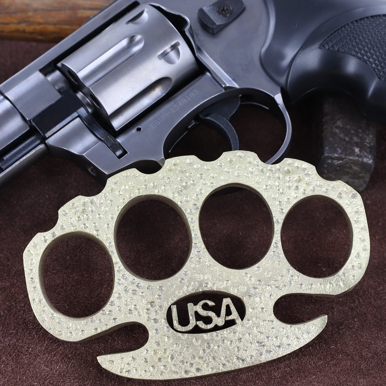 USA Initial 100% Pure Brass Knuckle Paper Weight Accessory