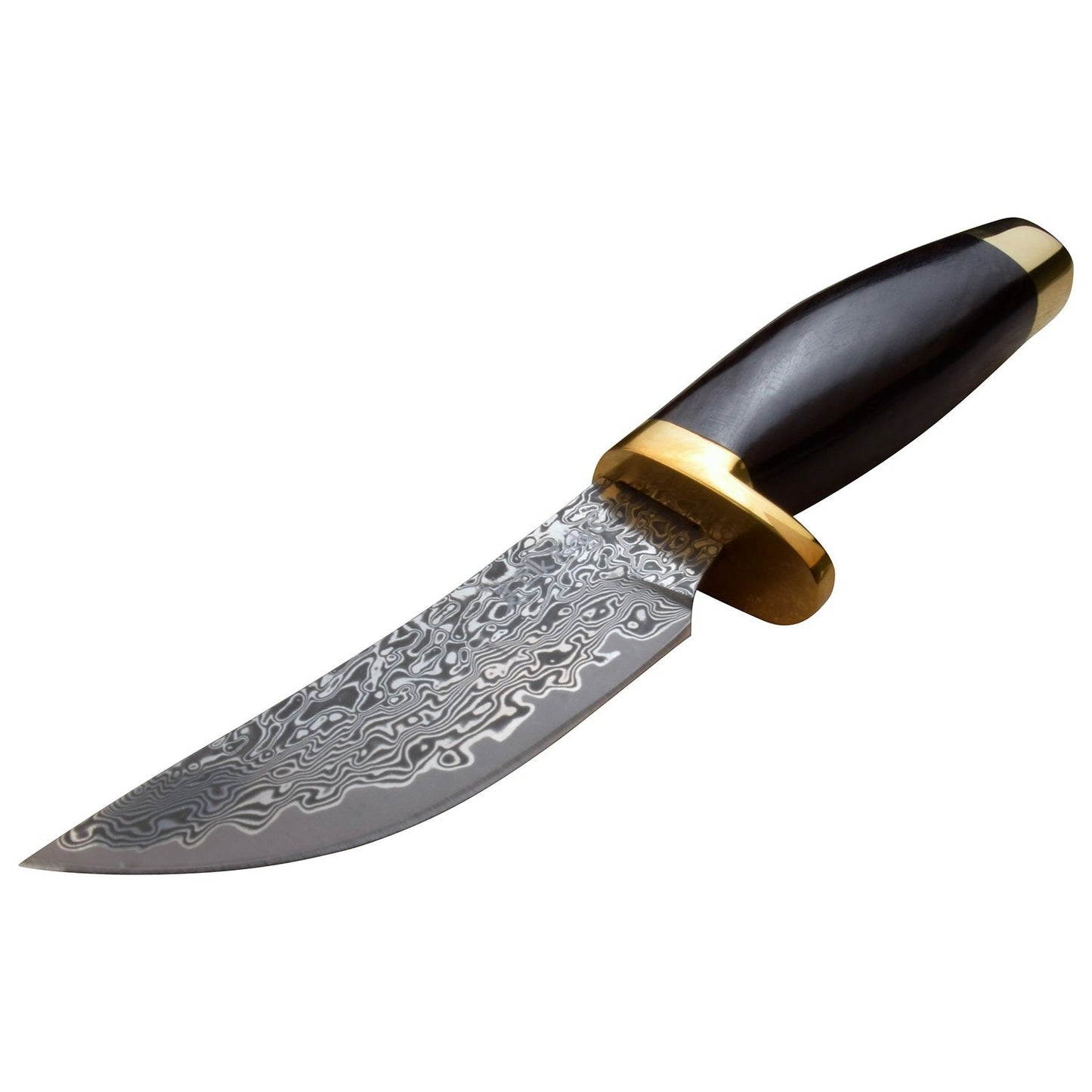 Elk Ridge 7.5" Wood Handle Fixed Blade Hunting Skinning Knife Damascus Steel