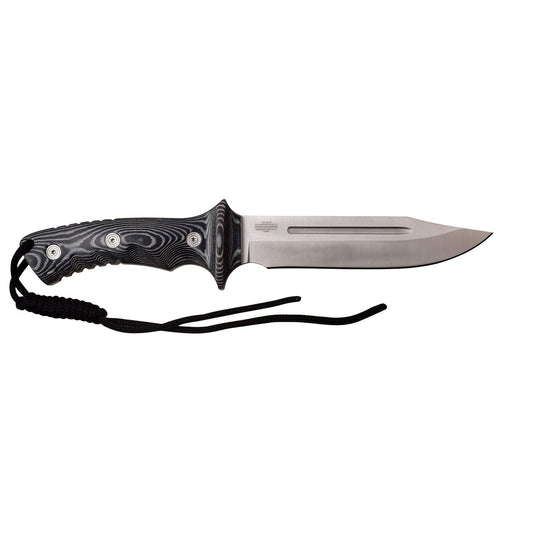 Black Canvas Micarta Handle Bowie 12 Inch Fixed Blade Knife