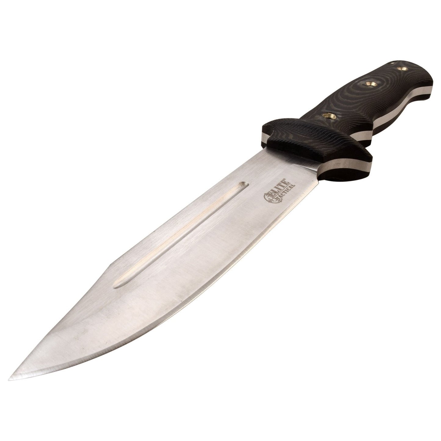 Black Canvas Micarta Handle Bowie 12 Inch Fixed Blade Knife