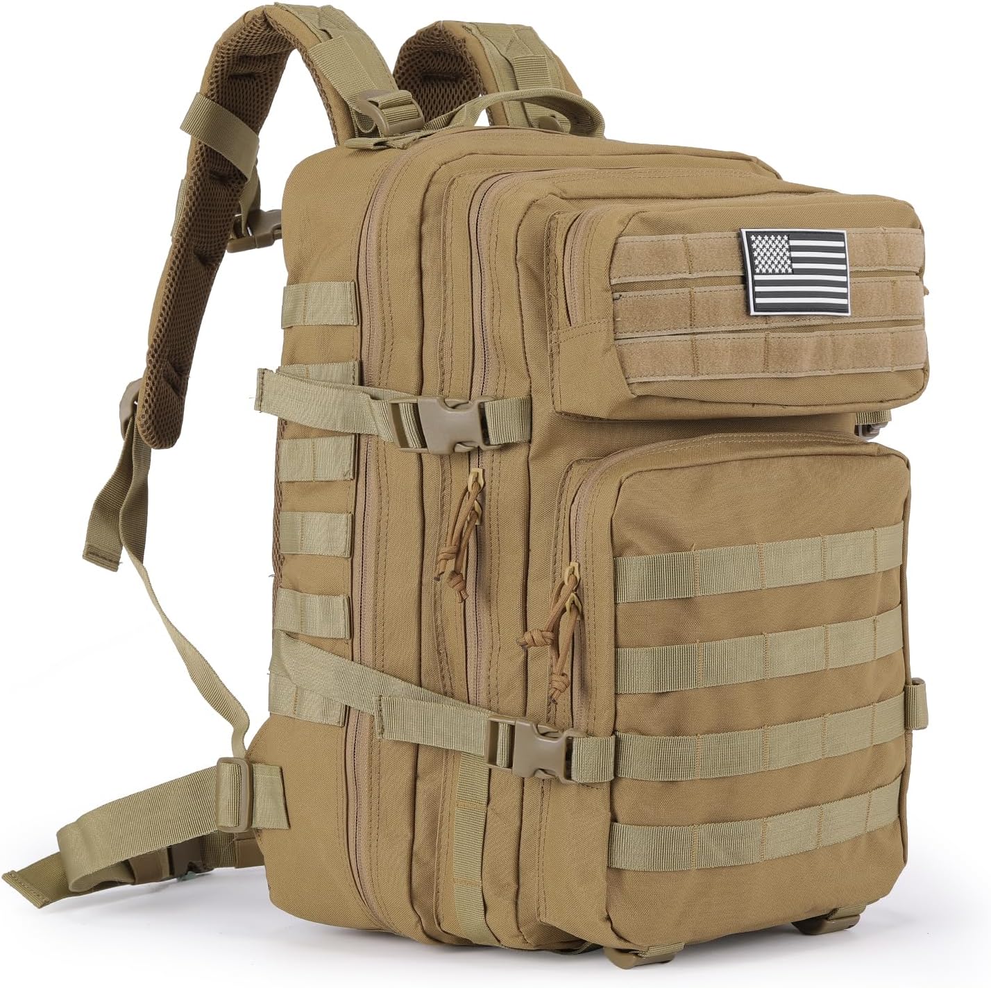 Military Tactical Backpack Assault Pack Molle Bag Backpacks 45L for Camping,Hunting,Hiking (khaki)