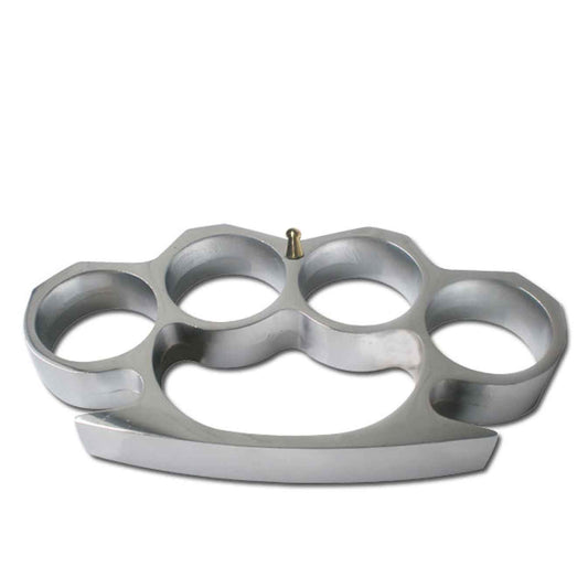 Self Defense Heavy Silver Metal Buckle Knuckles, Paperweight