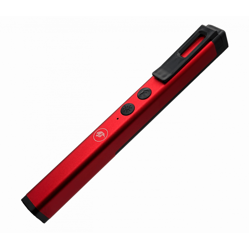 Stun Gun Self Defense Red Pen Style with LED Light USB Rechargeable