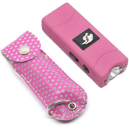 Mini Stun Gun and Pepper Spray Combo for Self Defense - Pink Bling