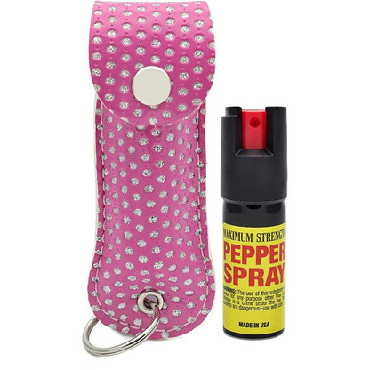 Mini Stun Gun and Pepper Spray Combo for Self Defense - Pink Bling