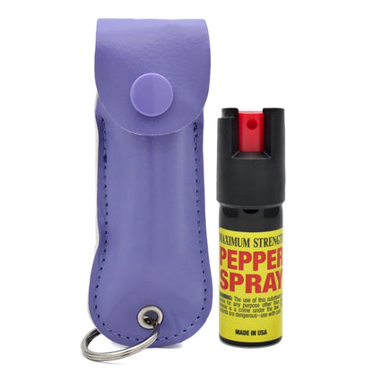 Mini Stun Gun and Pepper Spray Combo for Self Defense - Purple