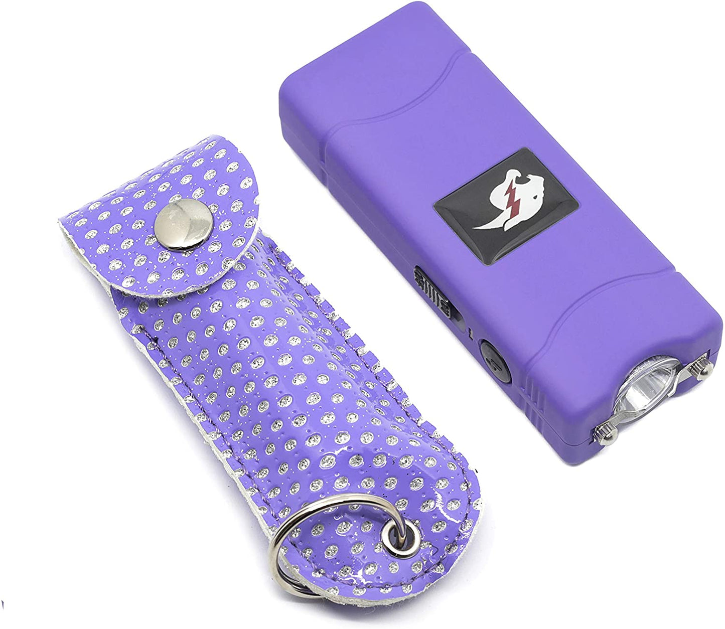 Mini Stun Gun and Pepper Spray Combo for Self Defense - Purple Bling