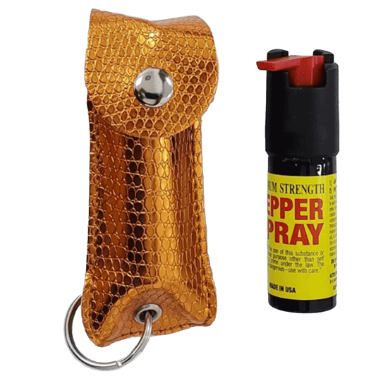 Snake Skin Pattern Personal Defense Pepper Spray OC-18 1/2 oz - Orange