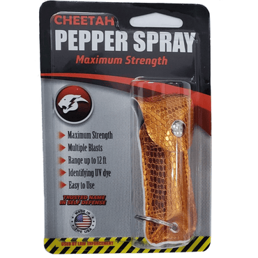 Snake Skin Pattern Personal Defense Pepper Spray OC-18 1/2 oz - Orange