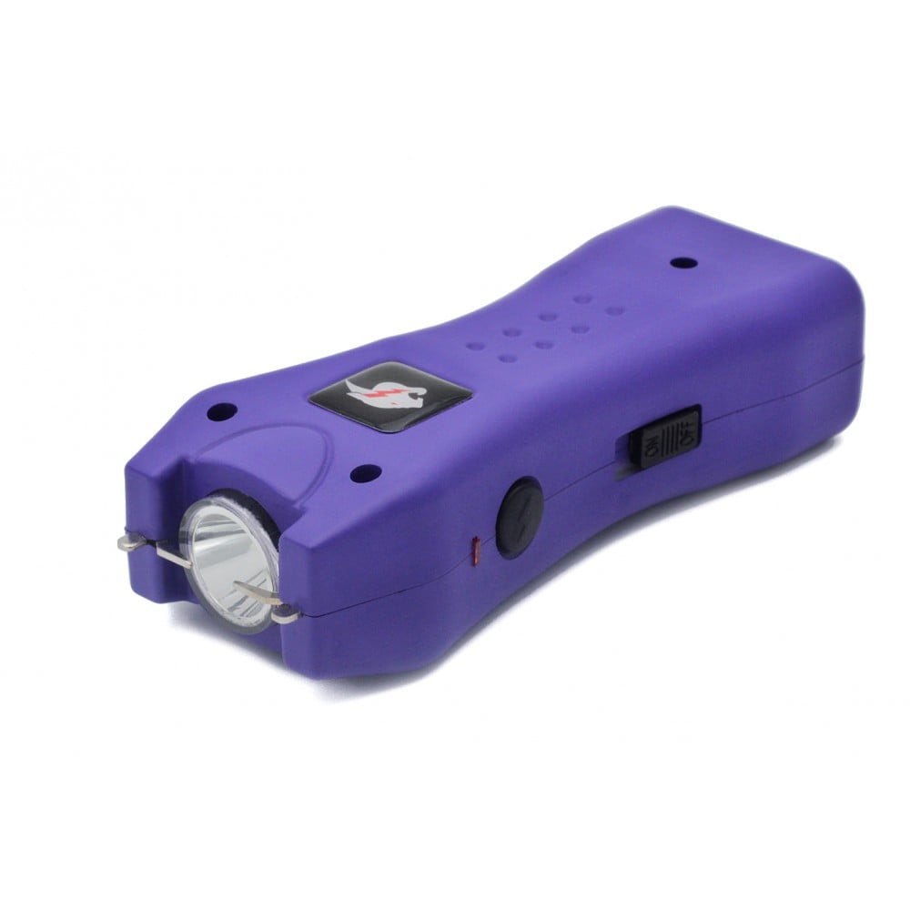 Slim Max Power Purple Stun Gun Mini Rechargeable, LED Light & Case