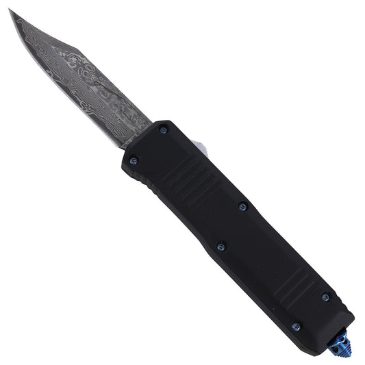 9.5" Aura of Death Damascus Steel Automatic Dual Action OTF Knife