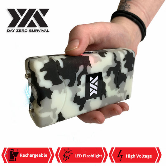 DZS 10 Million Volt Self Defense Snow Camo Stun Gun Rechargeable