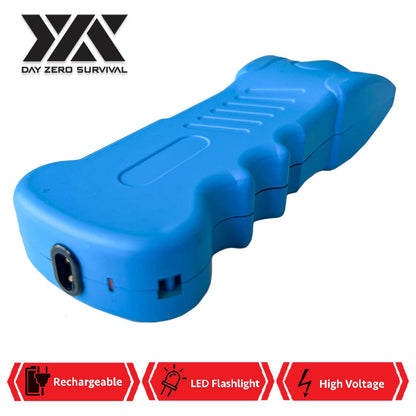 25 Million Volts Stun Gun Rechargeable with LED Flashlight Blue