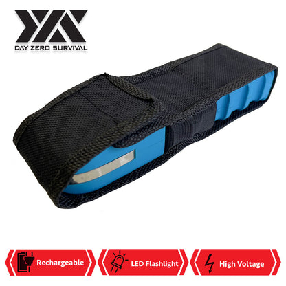 DZS Blue Stun Gun Heavy Duty Rechargeable with LED Flashlight