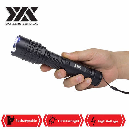 DZS Black Delta Stun Gun 10 Million Volt Rechargeable With LED Flashlight