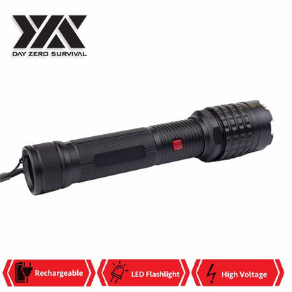 DZS Black Delta Stun Gun 10 Million Volt Rechargeable With LED Flashlight